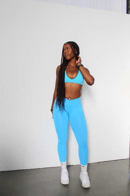 CROSS OVER LEGGINGS - ICE BLUE