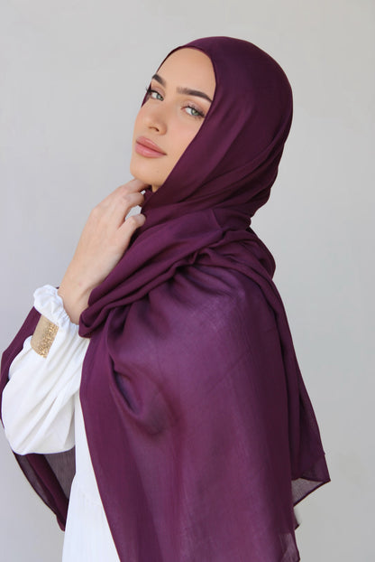 MODAL SCARF SET - PLUM