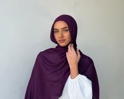 MODAL SCARF SET - PLUM