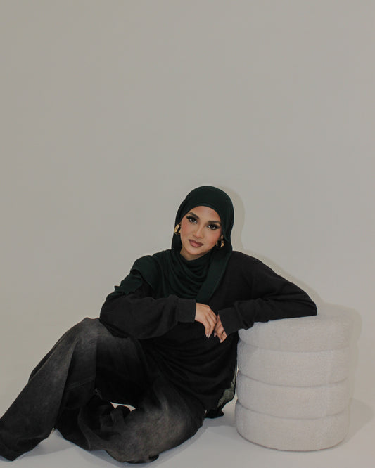 MODAL SCARF SET - FOREST GREEN